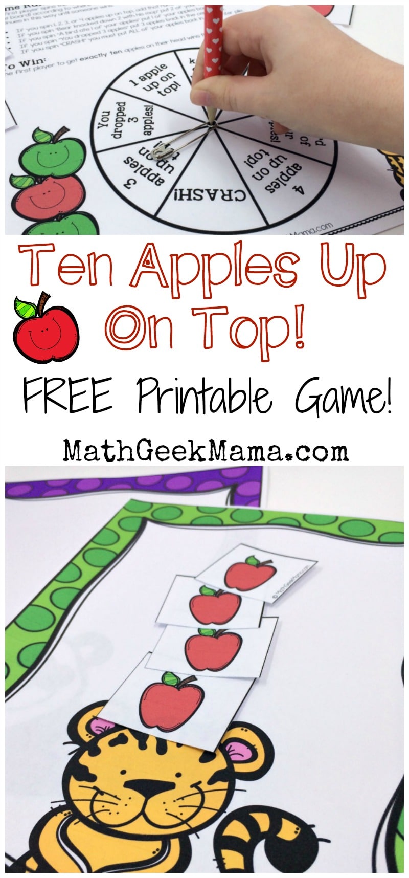 Ten Apples Up On Top Printable Game Teach Junkie