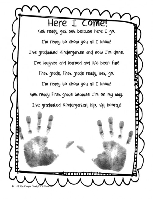 Teach Junkie: 26 Fun and Memorable End of the School Year Celebration Ideas - Handprint Poem