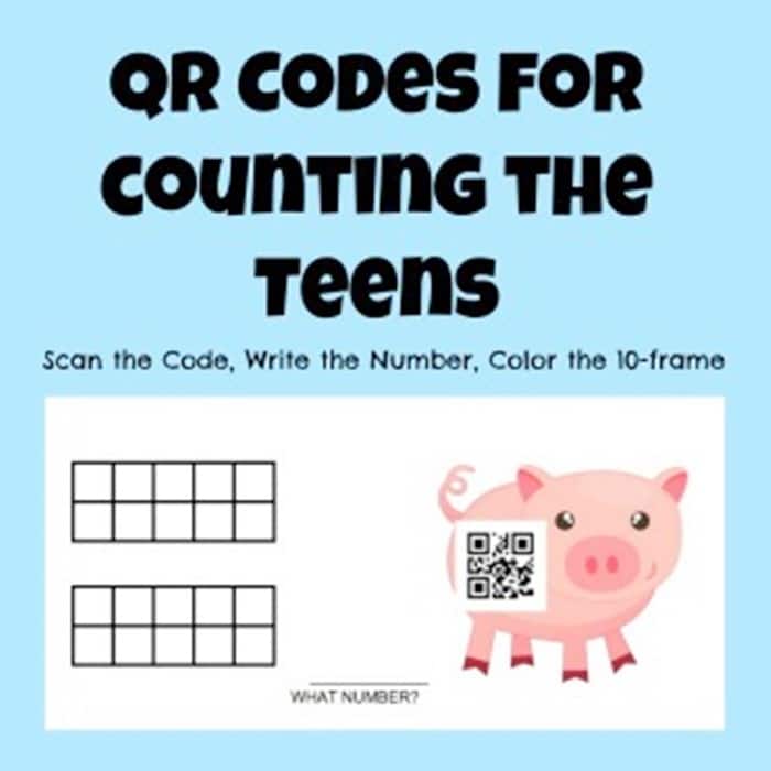 16 Fun QR Code Learning Activities for Free - Teen Number with Ten Frames - Teach Junkie