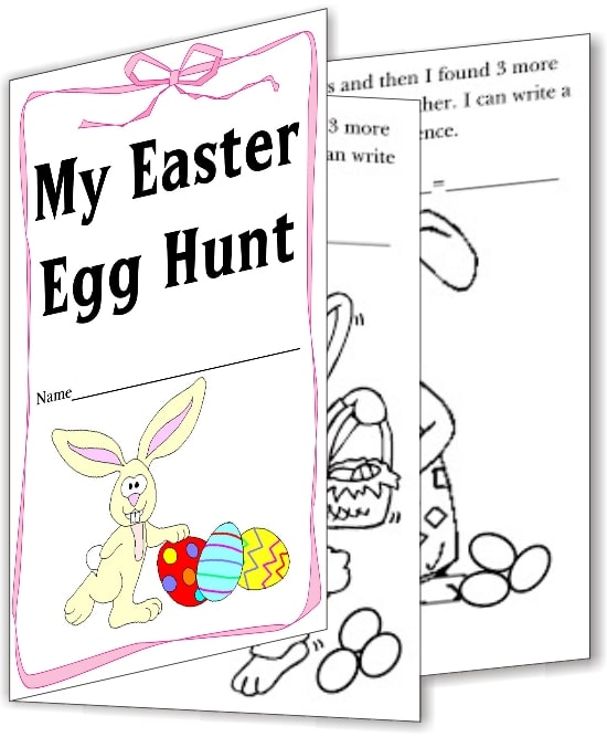 Teach Junkie: 16 Spring and Easter Math Ideas {Free Download} - Easter Addition Book