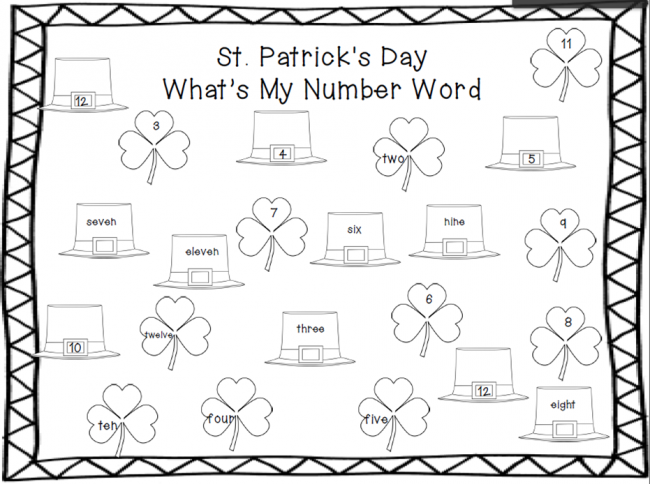 Teach Junkie: St. Patrick's Day Number Word Roll and Cover {Free Download}