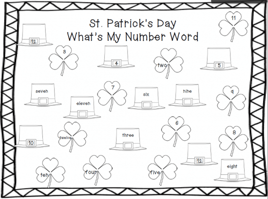 Printable Games {Teacher Created} on Teach Junkie - St. Patrick’s Day Number Word Roll and Cover
