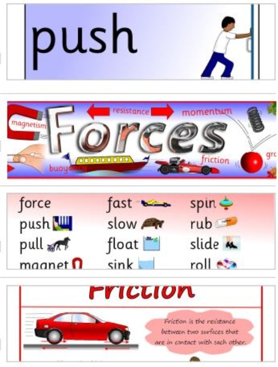 19 Fun Ideas & Resources for Force and Motion - Experiments, free printable and resources like a song are fun ways to teach the science concepts related to force and motion. This collection helps cover the basics of texture, gravity, incline and a few basic machines.