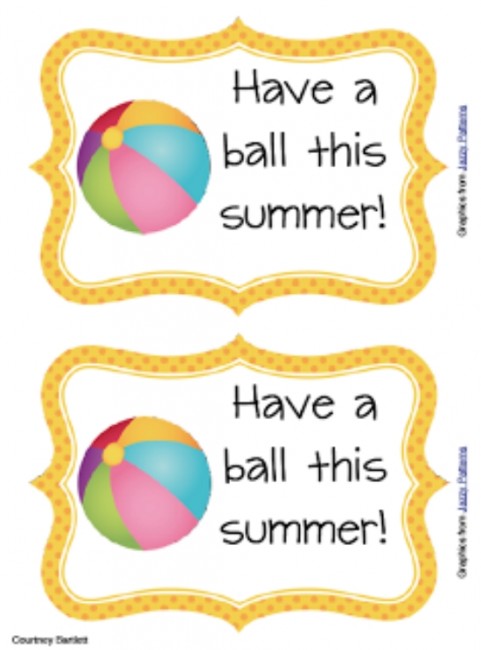 Teach Junkie: 17 Simple End of the school Year Student Gifts and Writing Activities - Have a ball tag - add to a dollar store beach ball