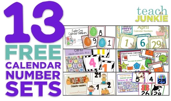 13 Printable Calendar Numbers {Free Download Sets}