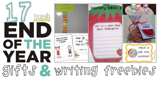 17 Simple End of the school Year Student Gifts and Writing Activities