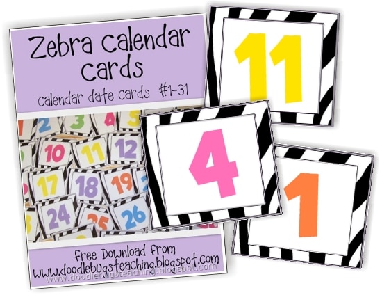 Teach Junkie: 13 Printable Calendar Numbers {Free Download Sets}