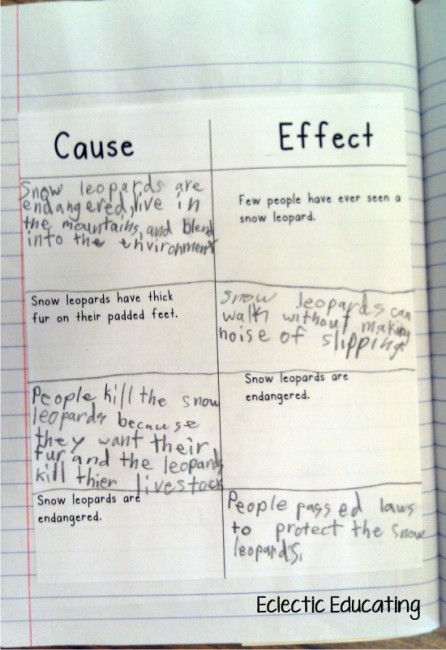 Teach Junkie: 12 Easy Cause and Effect Activities and Worksheets - Reader's Notebook Entry Organizer 