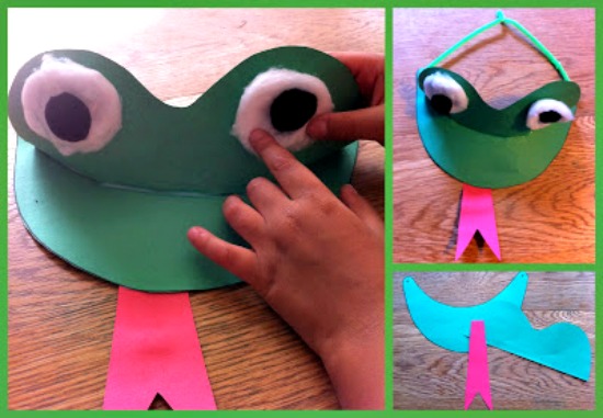 Teach Junkie: 25 Easy Frog and Toad Ideas and Activities - Frog Craft Visor Hat