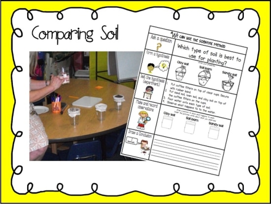 Teach Junkie: Rocks for Kids - 15 Activities and Ideas - Comparing Soil Investigation