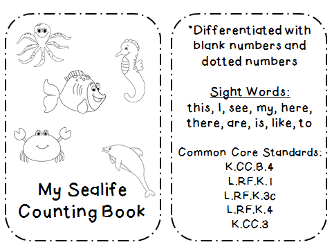 Teach Junkie: Sea Life Counting Book {Free Download}