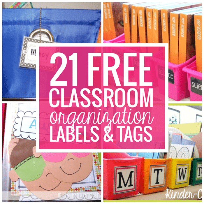 21 free Classroom Organization Labels and Tags