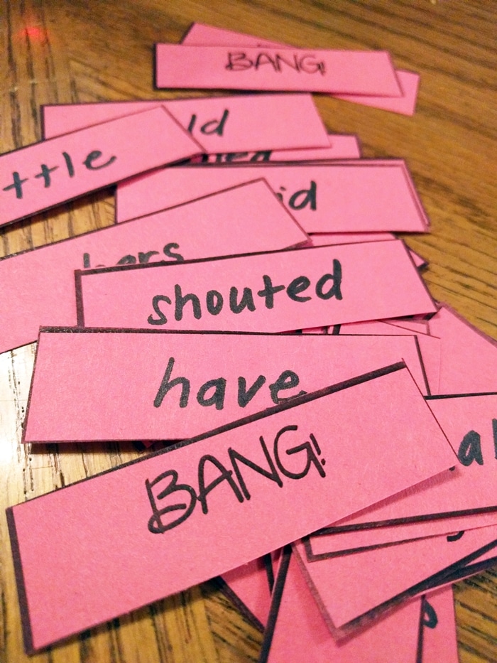 3 Free Game Boards to Make Your Own Center Activities - bang word cards