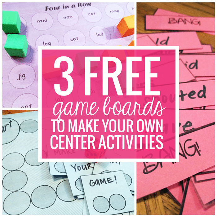 3 Free Game Boards to Make Your Own Center Activities