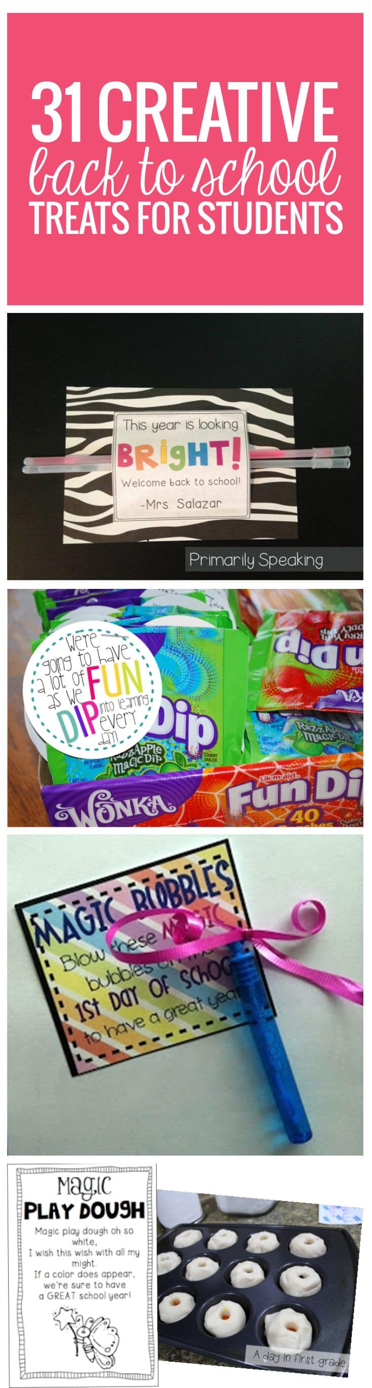 31 Creative Back to School Treats for Students - comes with free printables - love it