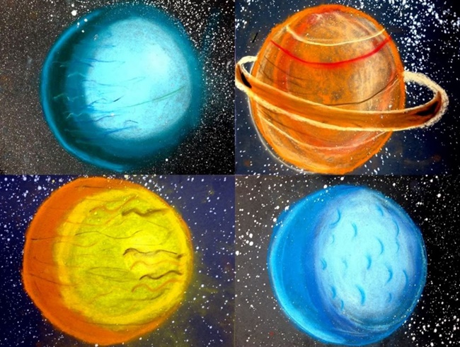 5th Grade Chalk Planets - Teach Junkie