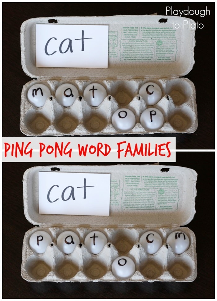 9 Lesson Plans for Your Leftover Easter Eggs - Ping Pong Word Families - Teach Junkie