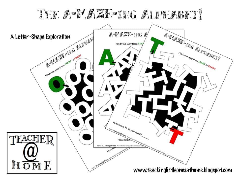 Alphabet Mazes free download printables