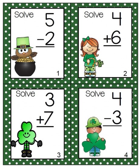 Teaching Addition - March Task Cards