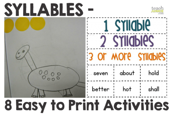 Counting Syllables Printables : Syllables - 8 Easy to Print Activities Teach Junkie