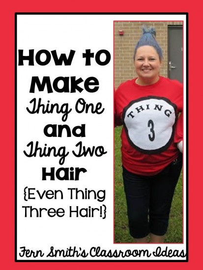 DIY Thing 1 Thing 2 Hair Dr Seuss Day - Teach Junkie
