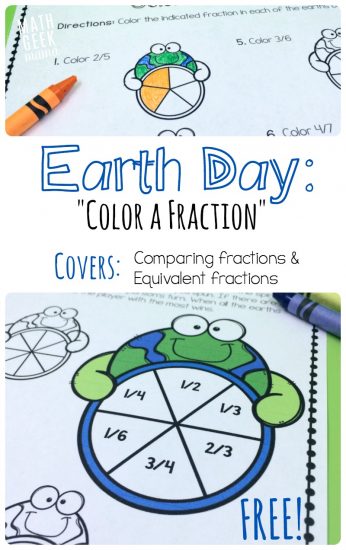 Free Earth Day Fractions Printable Pack
