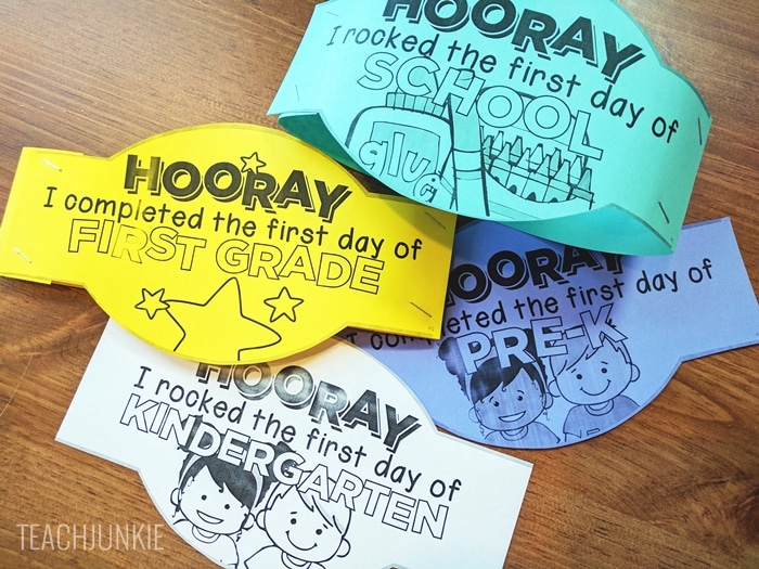 FREE First Day of School Headband Crowns for TK