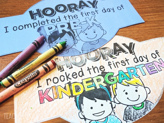 FREE First Day of School Headband Crowns for kindergarten and pre-k