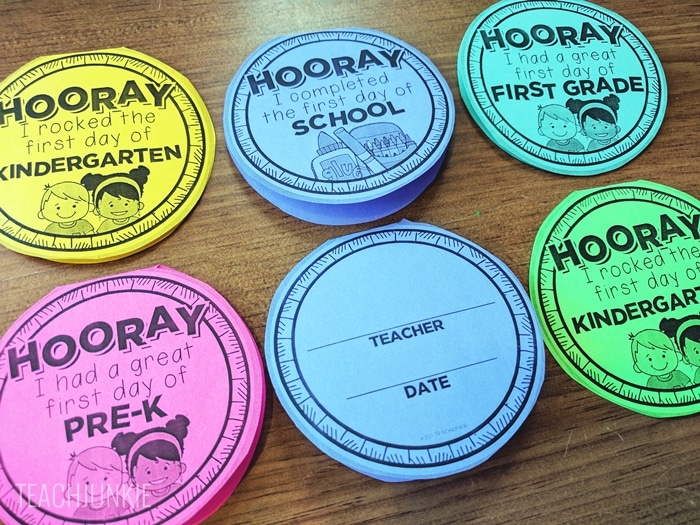 FREE First Day of School Necklaces (Editable) - easy to print on bright paper
