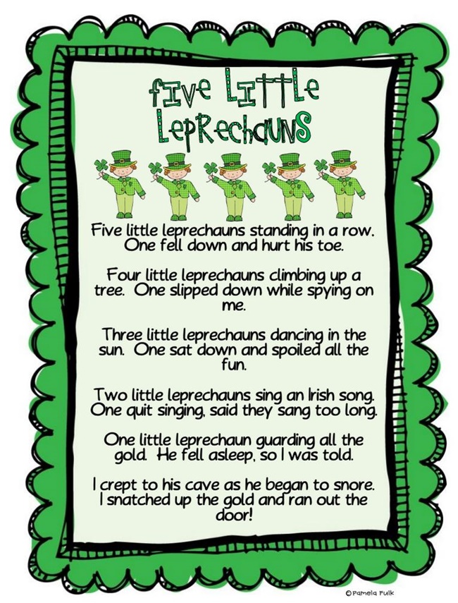 29 Zany St. Patrick's Day Learning Resources - Five Little Leprechauns - Teach Junkie
