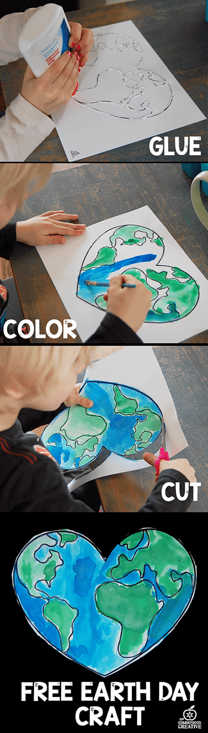 Free April Activities and Printable Resources - Earth Day craft heart
