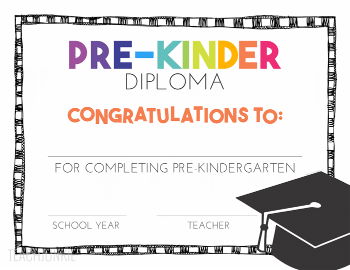 Pre K Graduation Certificate Free Printable Pdf