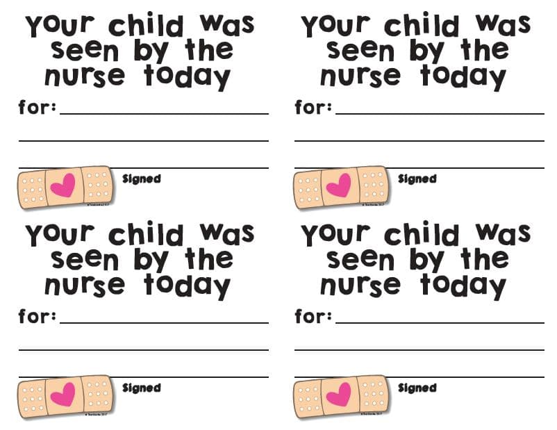 Free School Nurse Visit Notes