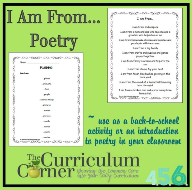 Easy "I Am From..." List Poem Lesson - Teach Junkie
