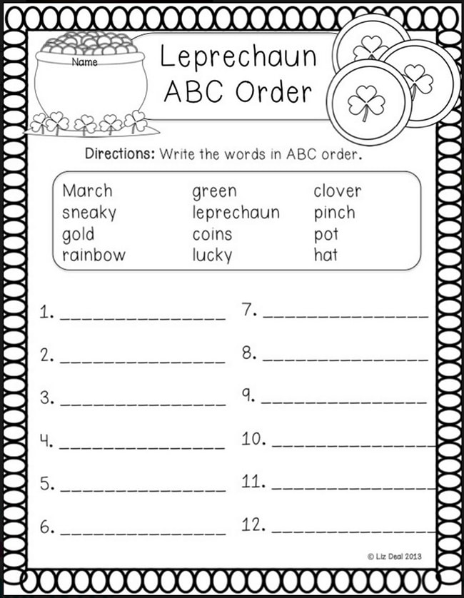 29 Zany St. Patrick's Day Learning Resources - Leprechaun ABC Order - Teach Junkie