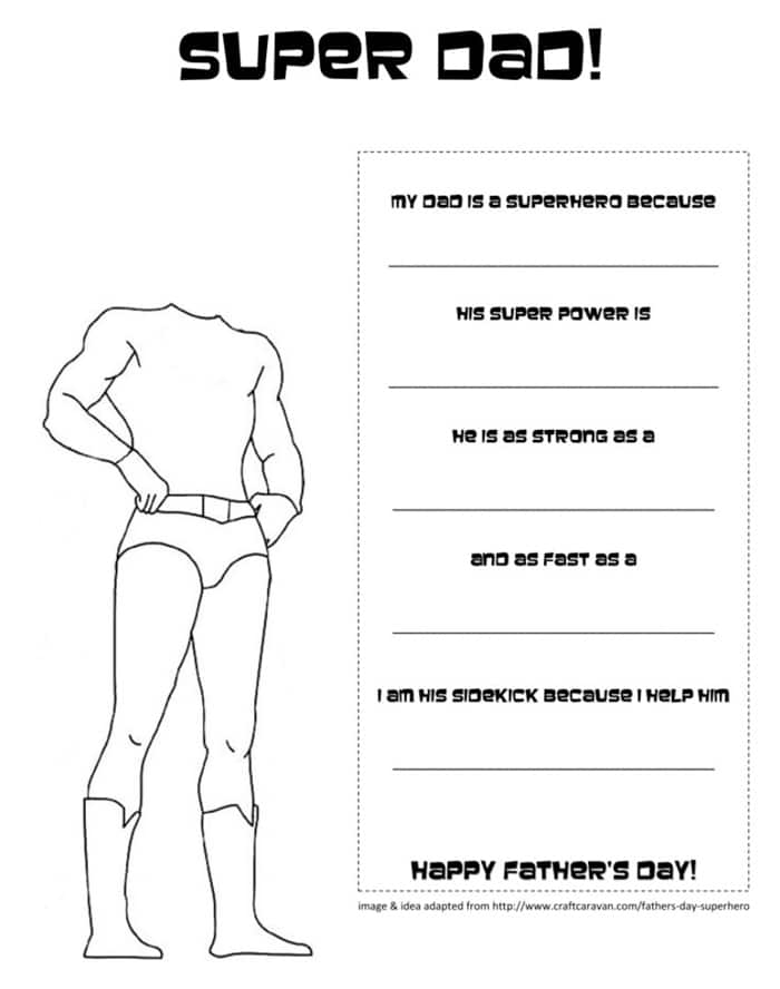 Look! It's {super} Dad! Father's Day Superhero Project