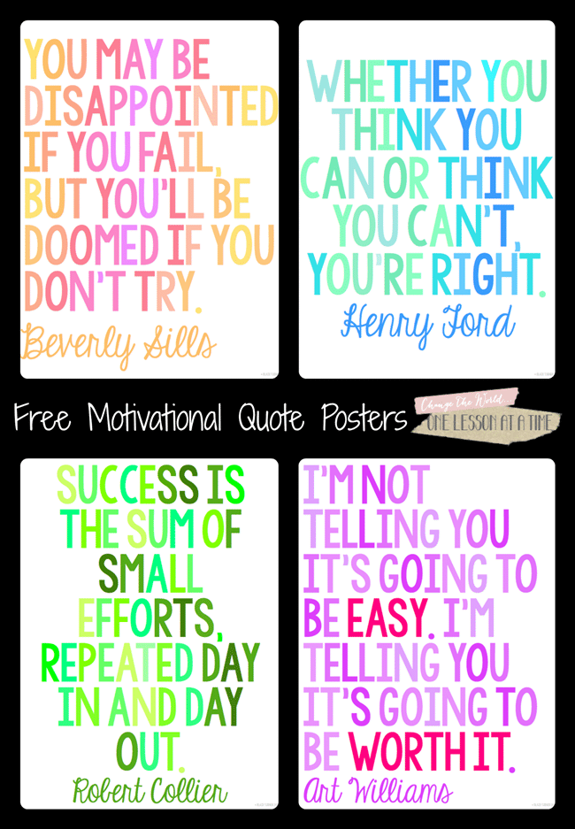 Motivational Quote Classroom Posters