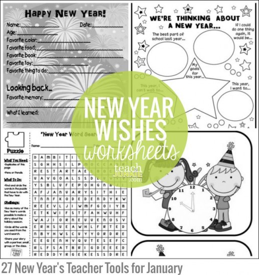 New Year Wishes Worksheets: 27 New Year's Teacher Tools for January - Teach Junkie
