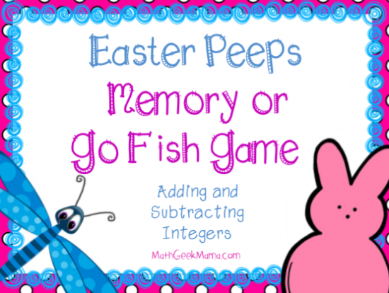 Adding Integers With Peeps Cool Math Game