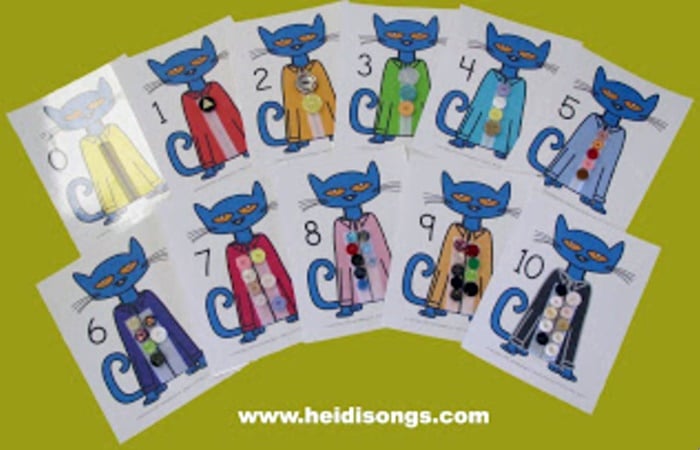 Pete the Cat Matching Sets Counting Mats