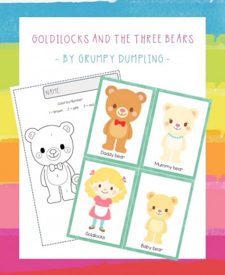 Preschool Goldilocks and the Three Bears Printable Worksheet - Character Retelling