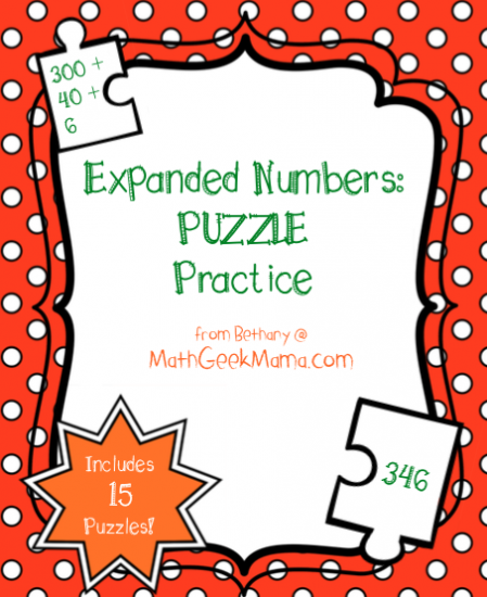 Expanded Form Number Puzzles {Printable} Teach Junkie