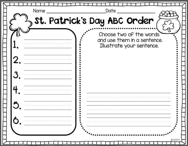 29 Zany St. Patrick's Day Learning Resources - St. Patricks Day ABC Order - Teach Junkie