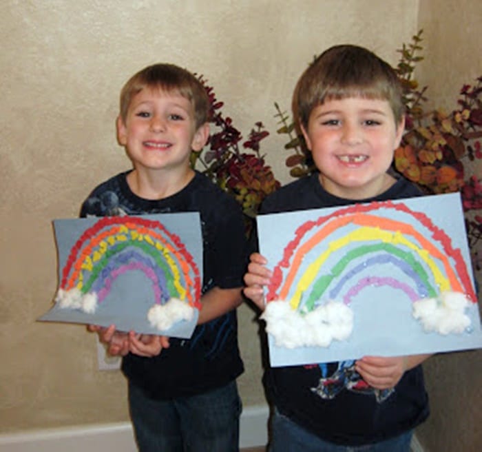Torn Paper Rainbow Art Project