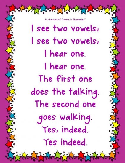 Vowel Teams Songs and Flash Cards
