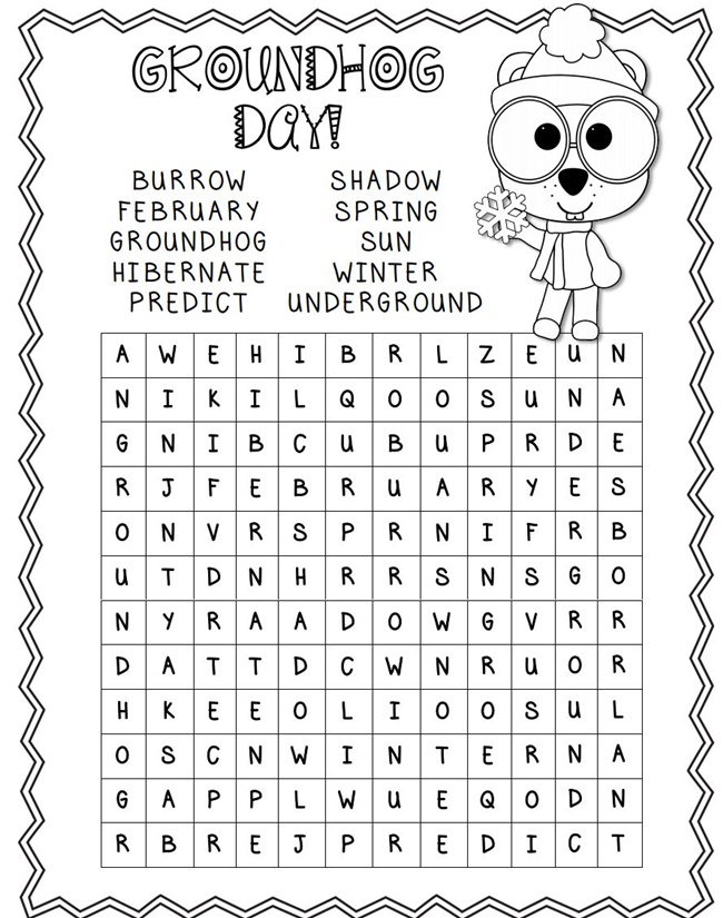 Groundhog Day - 14 Heads Up Ideas - Word Search and Unit - Teach Junkie