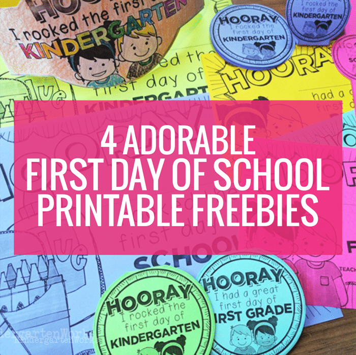 First day of school free printables