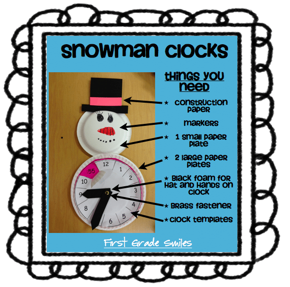 18 Telling Time To The Hour Resources - telling time with snowmen - Teach Junkie